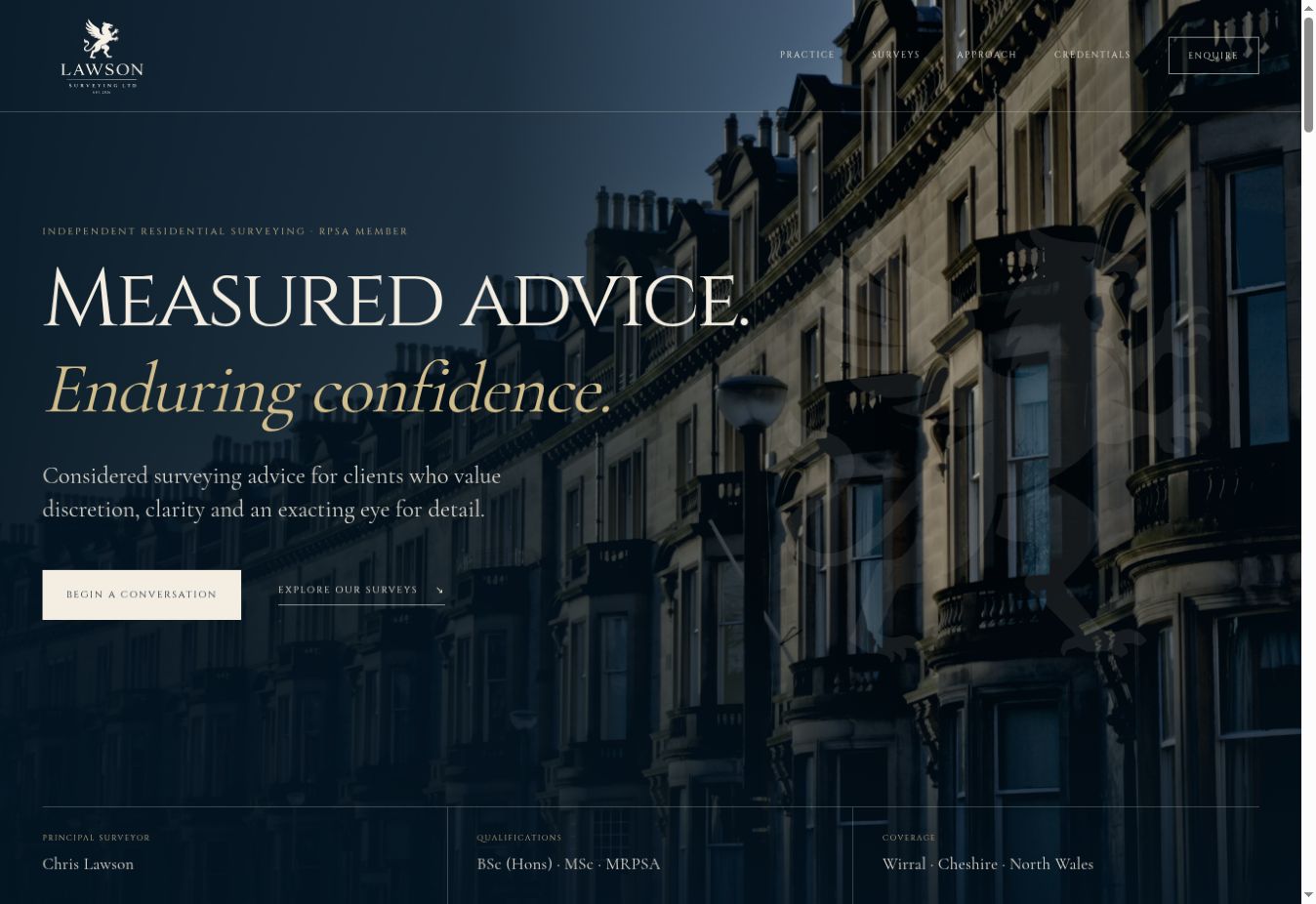 Lawson Surveying website homepage
